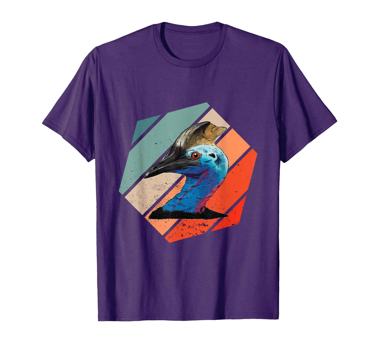 Cassowary Dino Bird Cassowary Bird Casque Hexa Vintage Retro T-Shirt