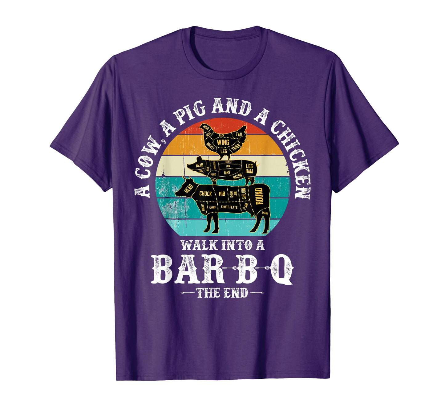 A Pig, A Chicken, And A Cow Walk Into A Barbecue Bar-B-Q T-Shirt