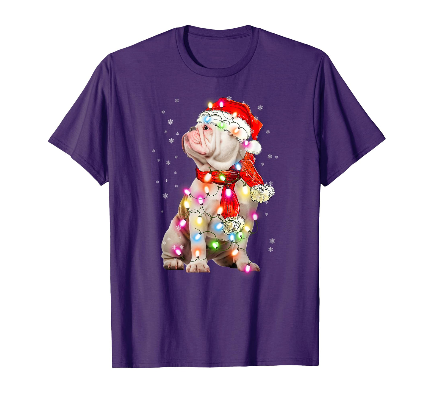 English Bulldog Dog Santa Clause Hat Xmas Christmas T-Shirt