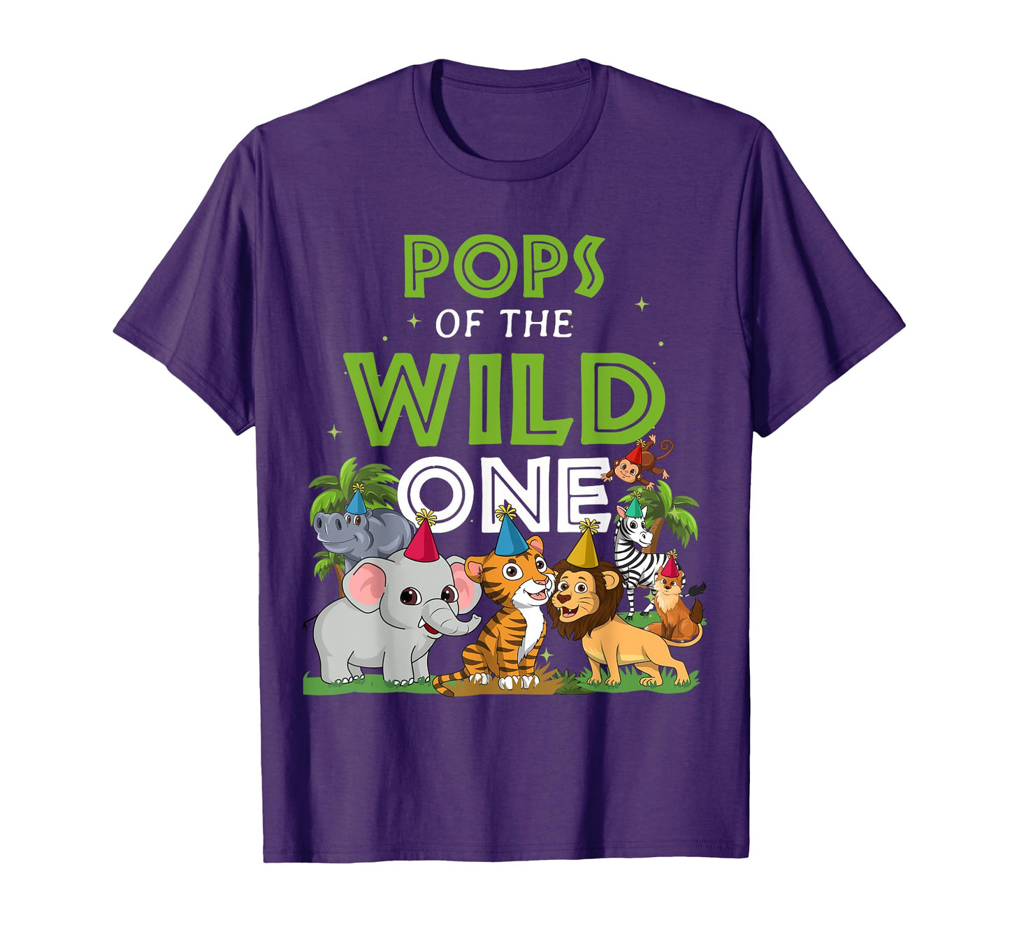 Pops of the Wild One Zoo Birthday Safari Jungle Animal T-Shirt
