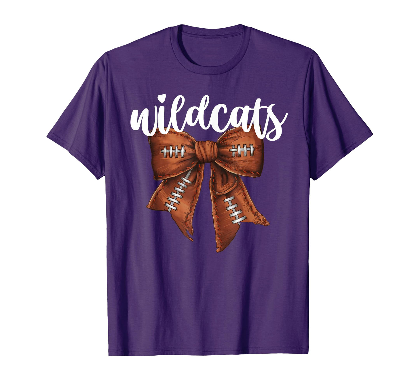 Wildcats Football Bow School Spirit Team Mascot Game Night T-Shirt