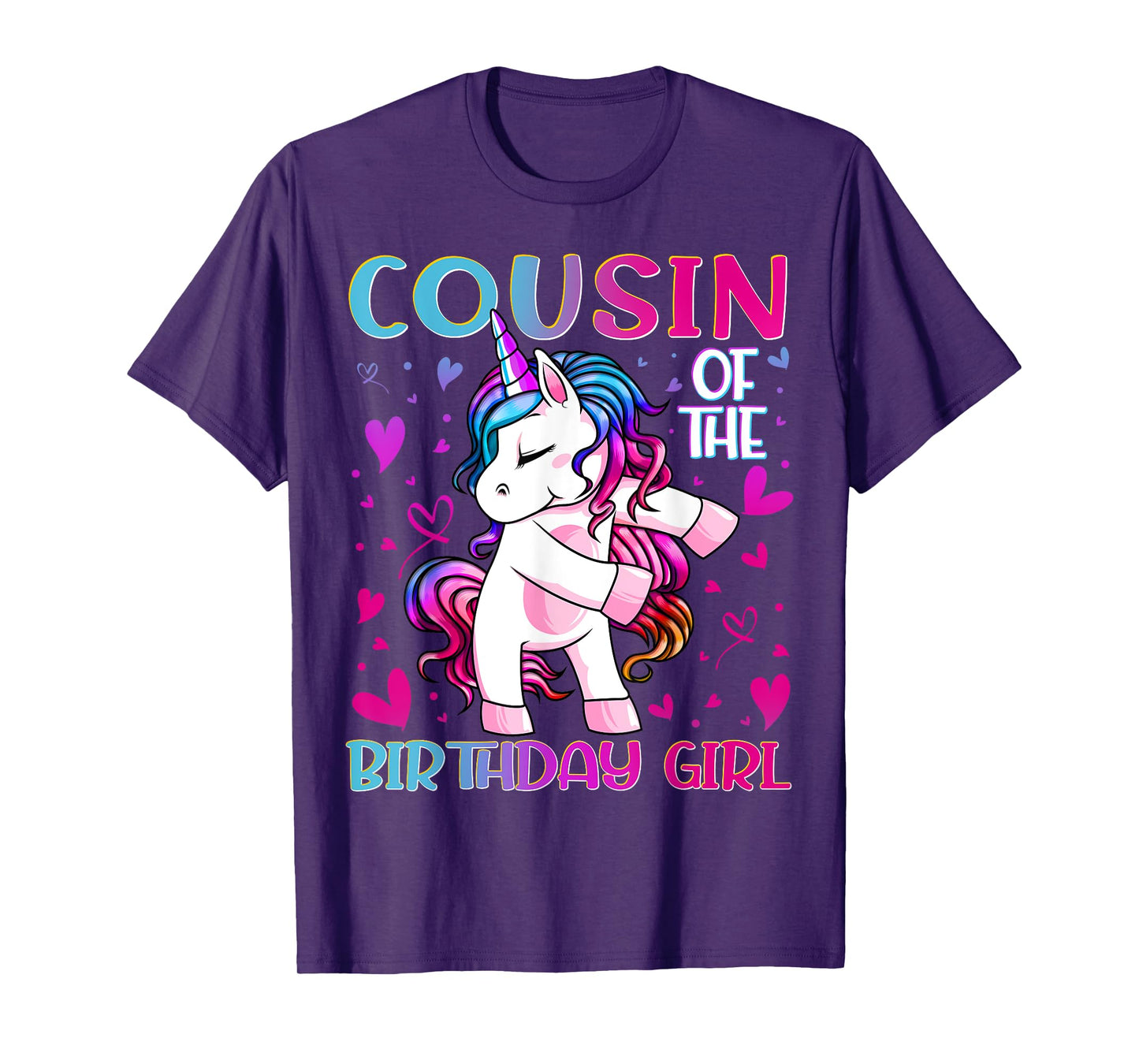 Cousin of the Birthday Girl Flossing Unicorn Cousin Gifts T-Shirt