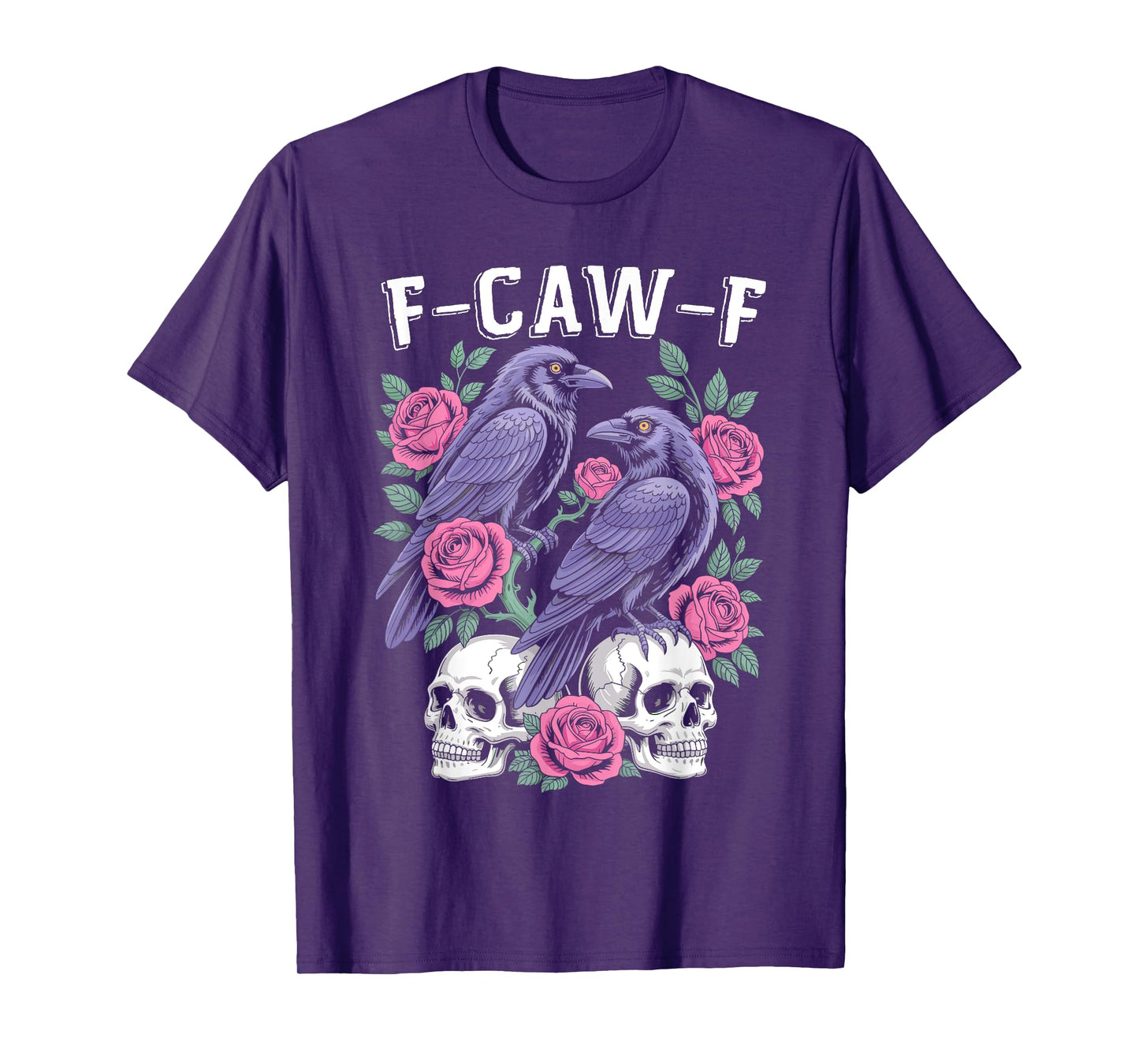 Black Crow, F-Caw-F Funny Black Bird moon Gothic Adult Humor T-Shirt