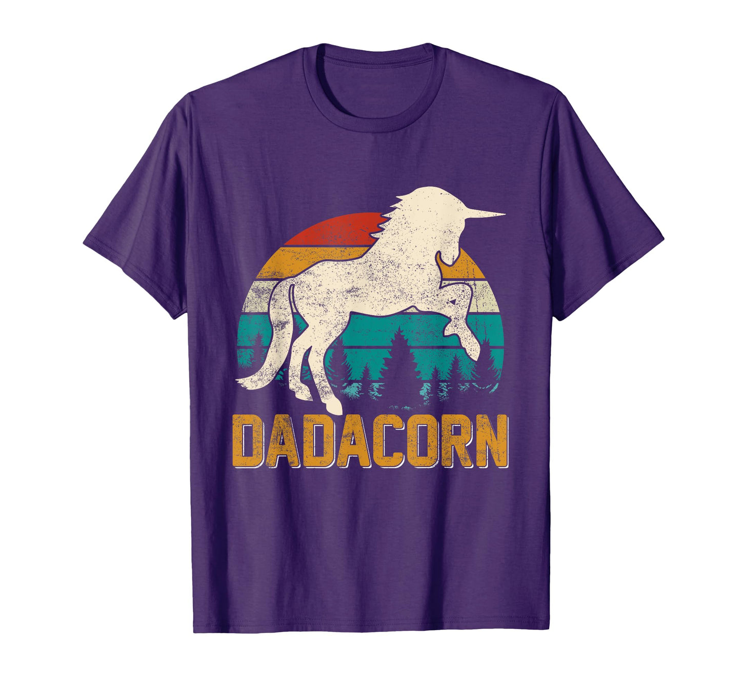 Dadacorn Funny Dad Unicorn Mens Daddy Papa Grandpa Daughters T-Shirt
