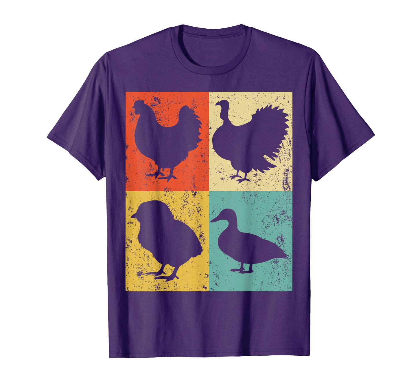 Vintage Retro Chicken Chick Duck Turkey Animal Farm Birthday T-Shirt