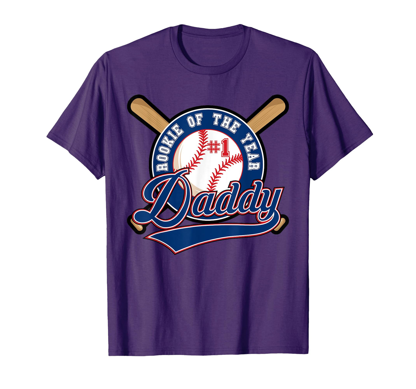 Daddy of Rookie of Year 1st Birthday Baseball Theme Matching T-Shirt