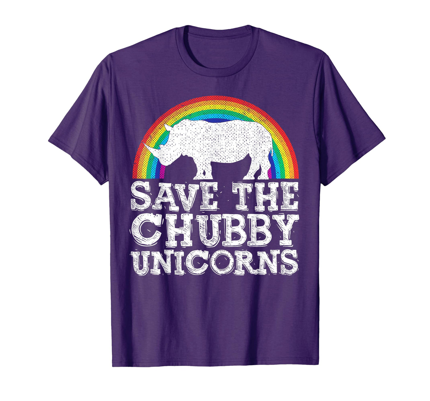 SAVE THE CHUBBY UNICORNS Gift Rhino Conservation Rainbow T-Shirt