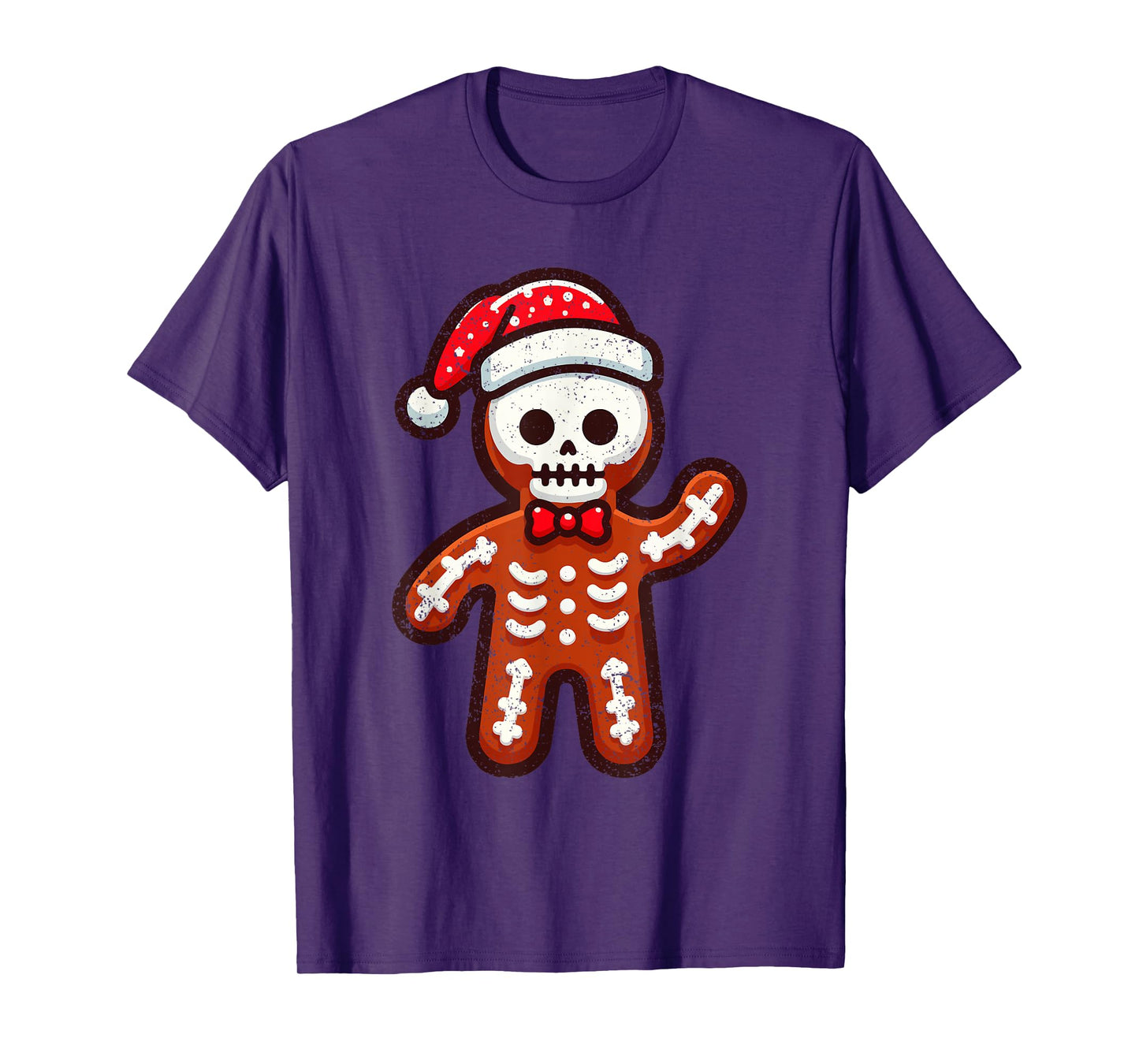 Skeleton Gingerbread Christmas Santa Hat X-mas Holiday T-Shirt