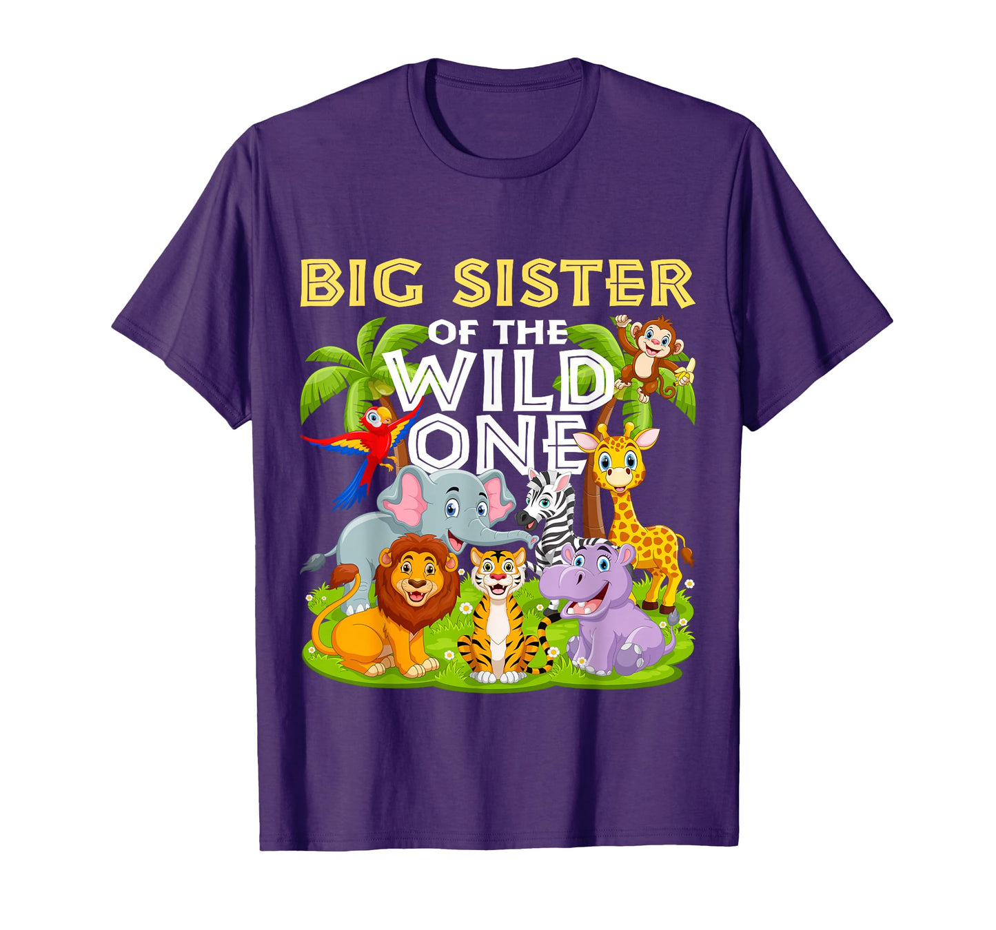 Big Sister Of The Wild One Birthday Zoo Animal Safari Jungle T-Shirt