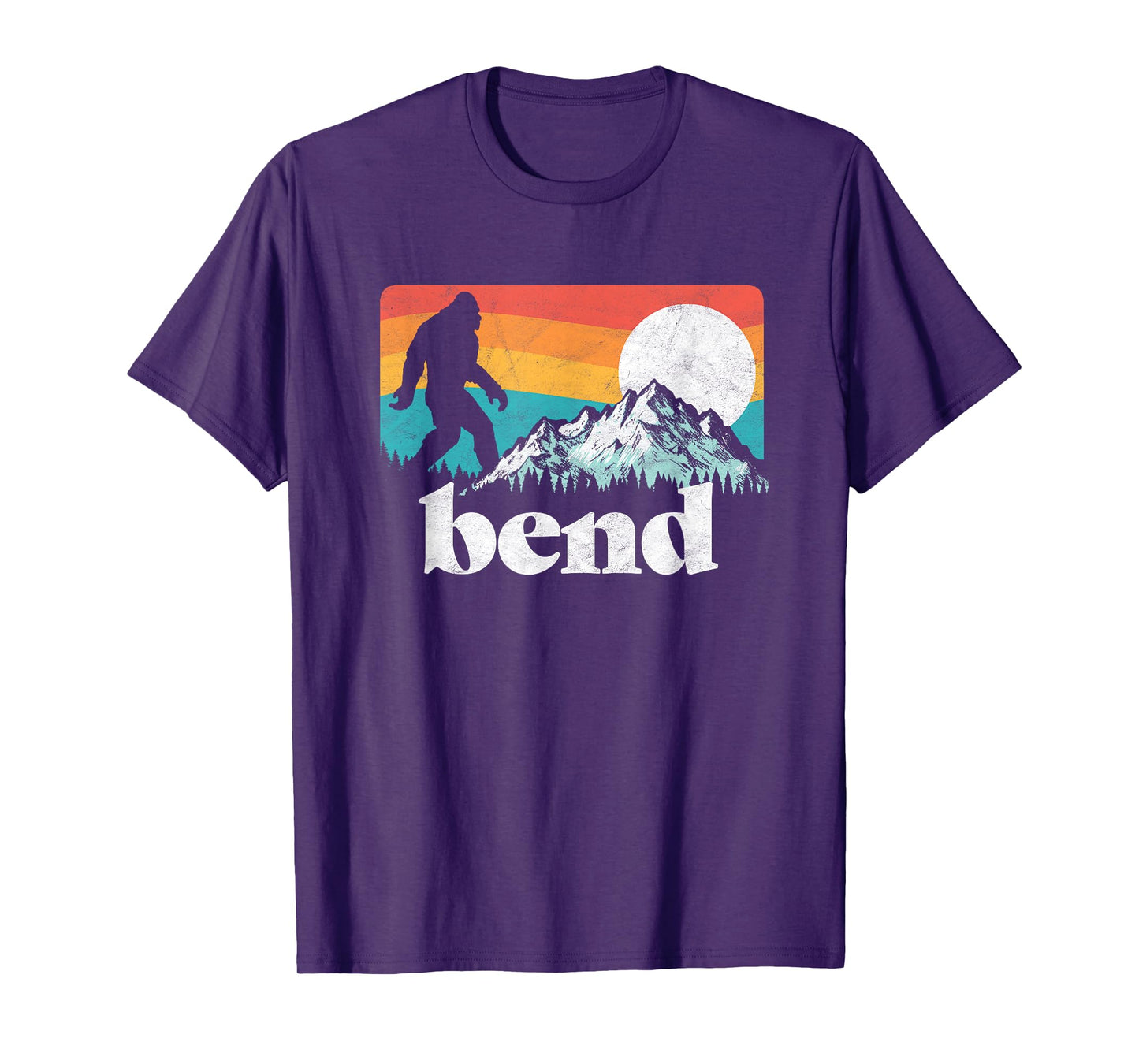Bend Oregon Retro Bigfoot Mountains Vintage Graphic T-Shirt