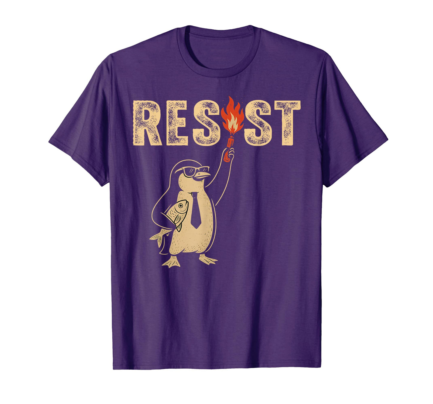 Funny Penguin Protest Against Tariffs Political Humor T-Shirt
