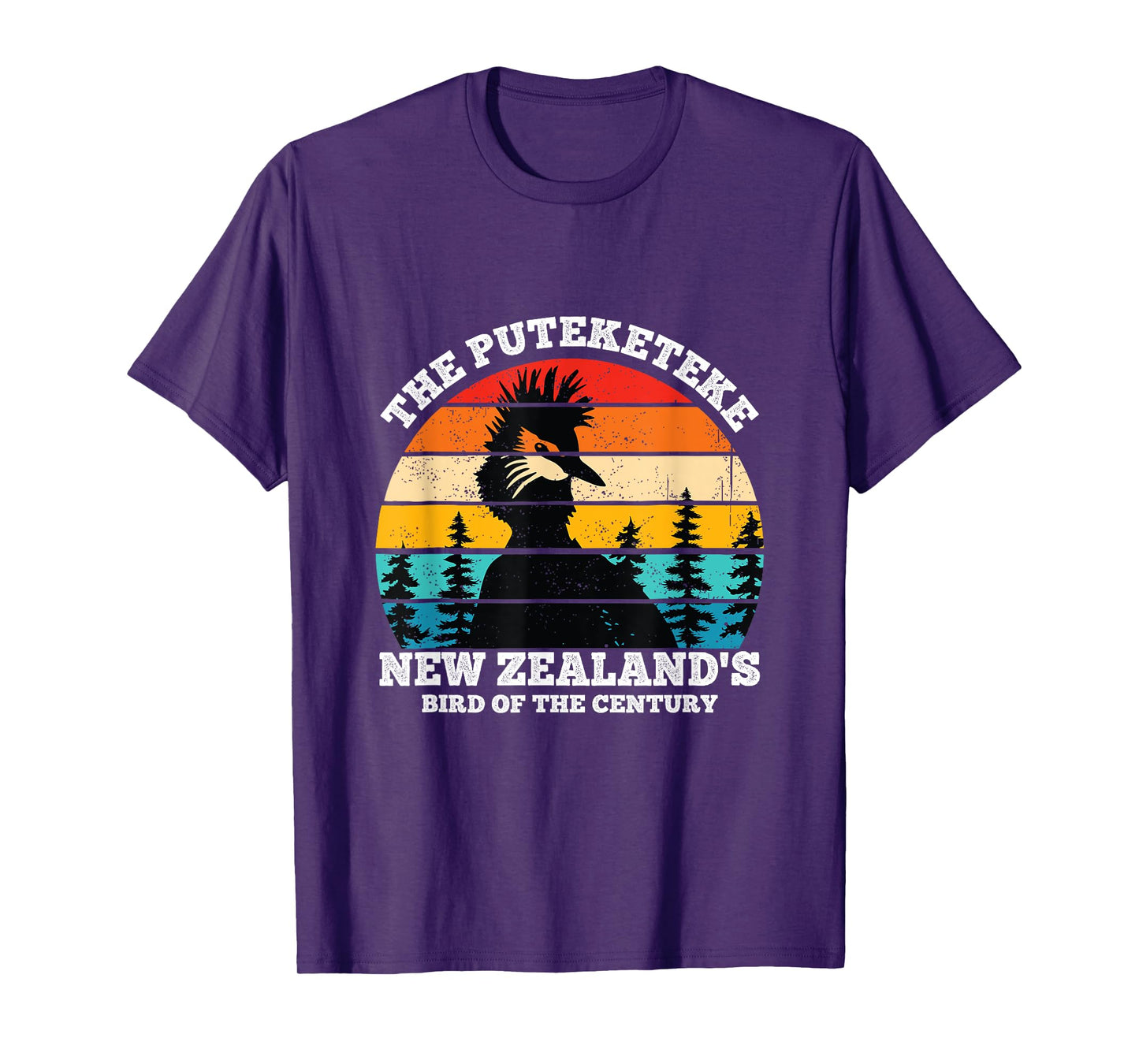 Retro Puteketeke New Zealand's Bird Of The Century Wildlife T-Shirt