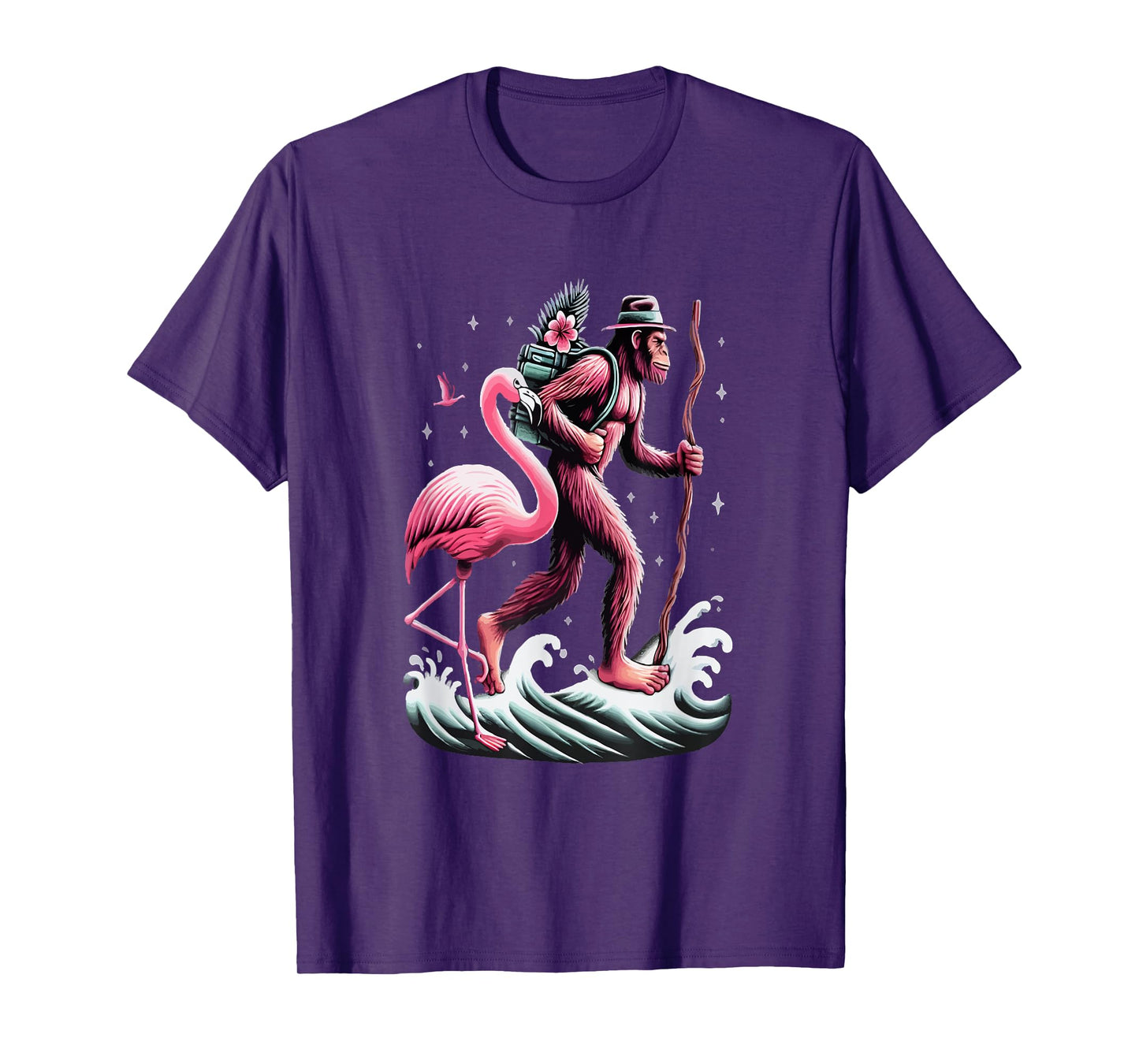 Flamingo Bigfoot Back To School T-Shirt