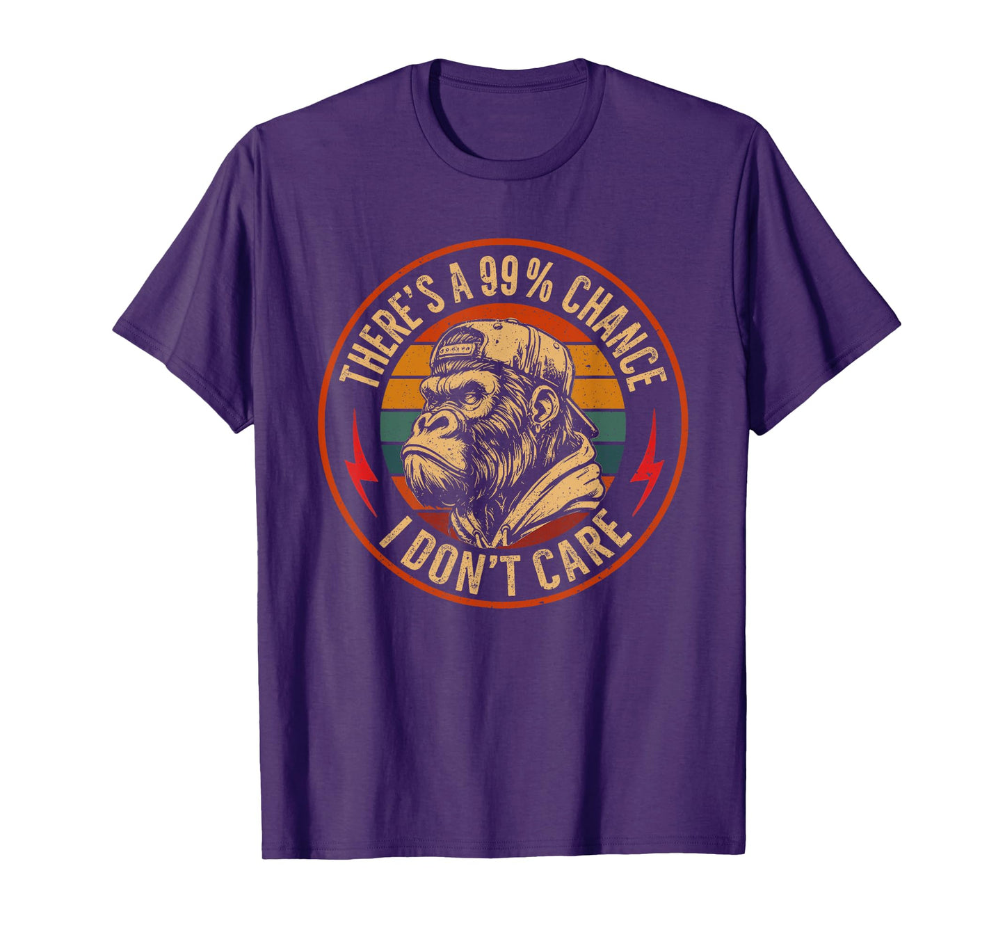 Funny Monkey There's A 99% Chance I Don't Care T-Shirt