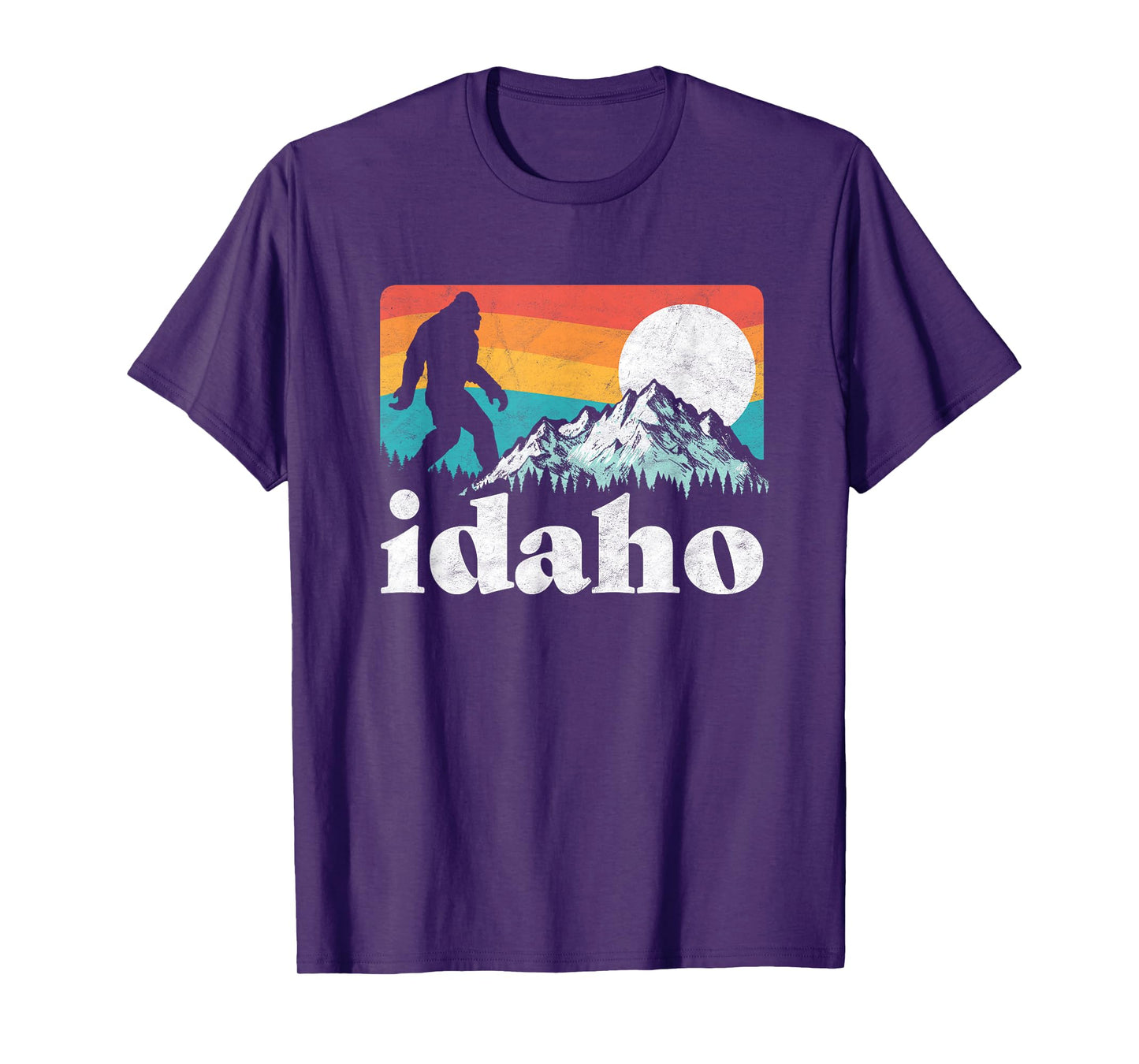Idaho Bigfoot & Retro Mountains T-Shirt T-Shirt