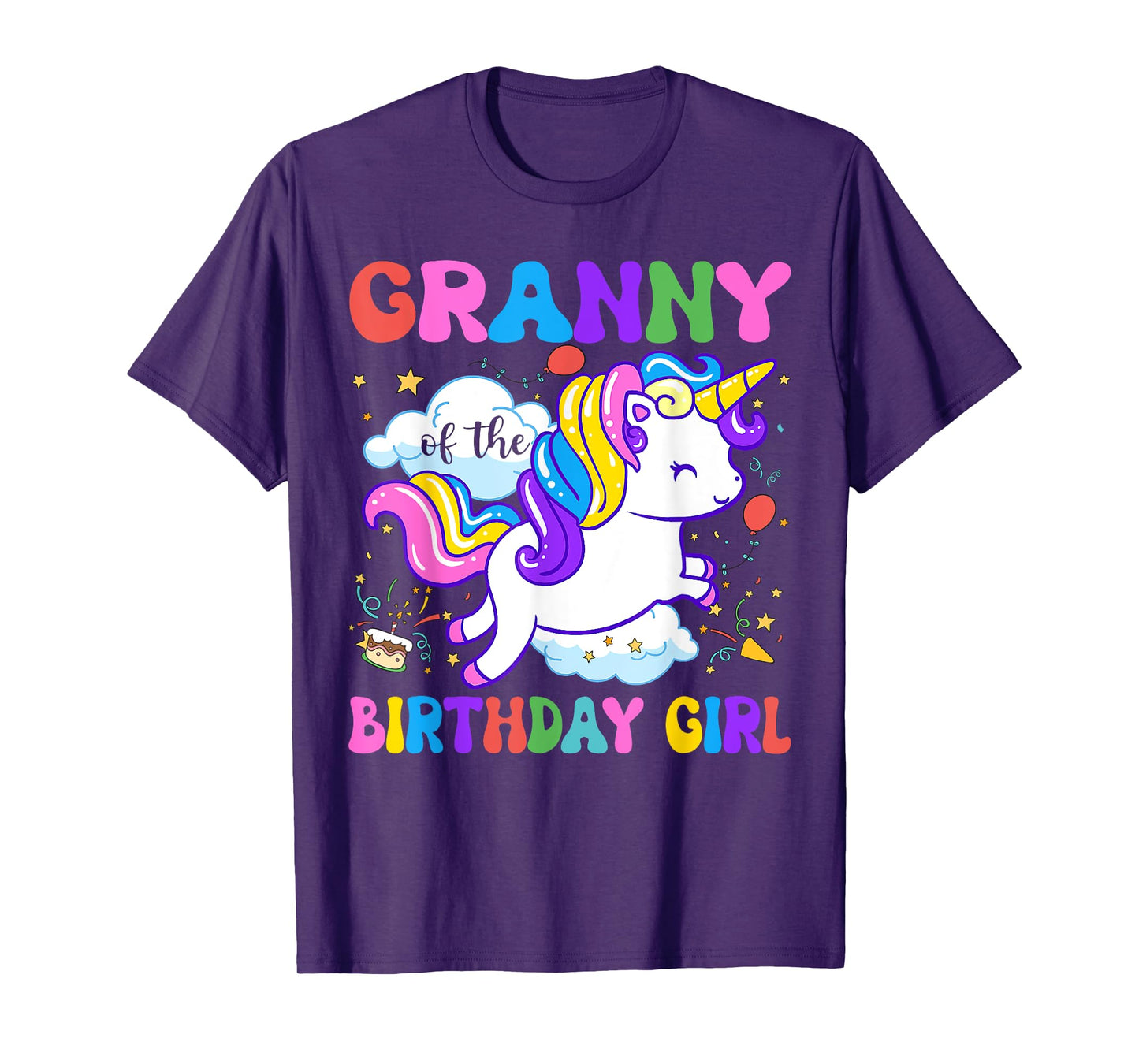Granny of the Birthday Girl Groovy Unicorn Birthday Party T-Shirt