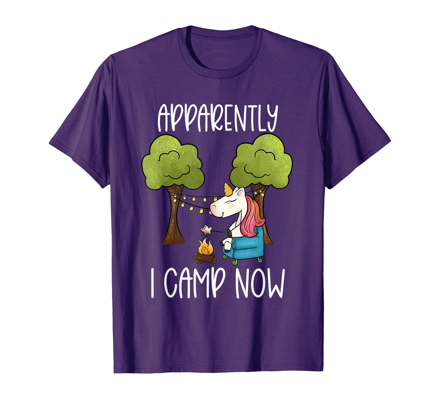 Childrens Glamping Gear Unicorn Camping Girls Campfire Smore T-Shirt