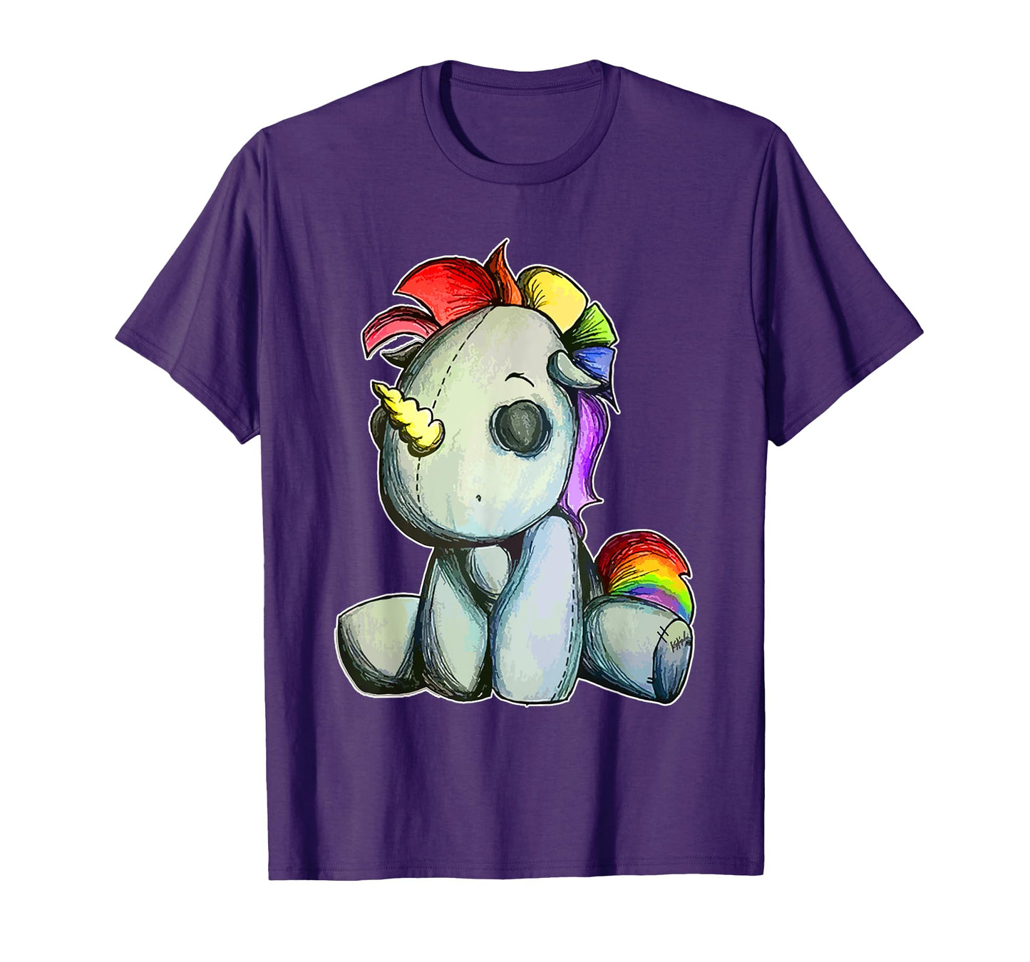 Funny Unicorn Pastel Goth Voodoo Doll Halloween Costume Day T-Shirt