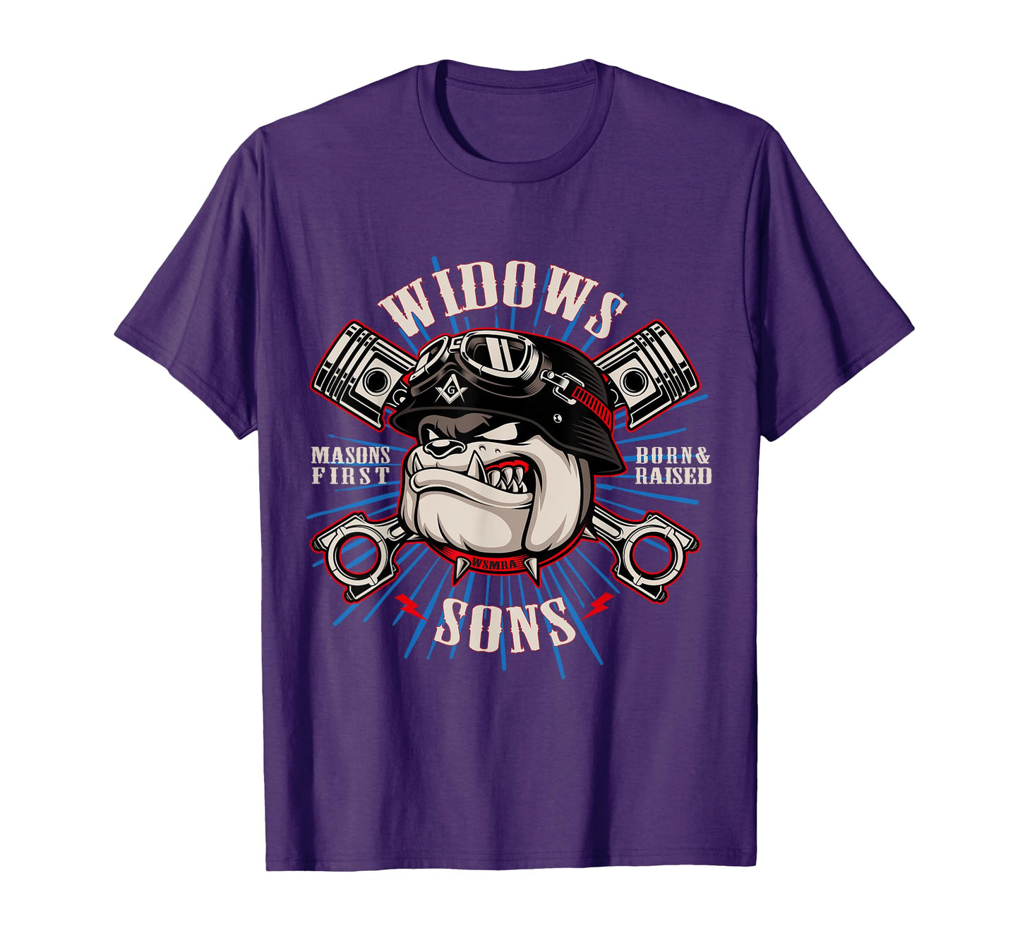 Bulldog Widows Sons Masonic Men Women T-Shirt
