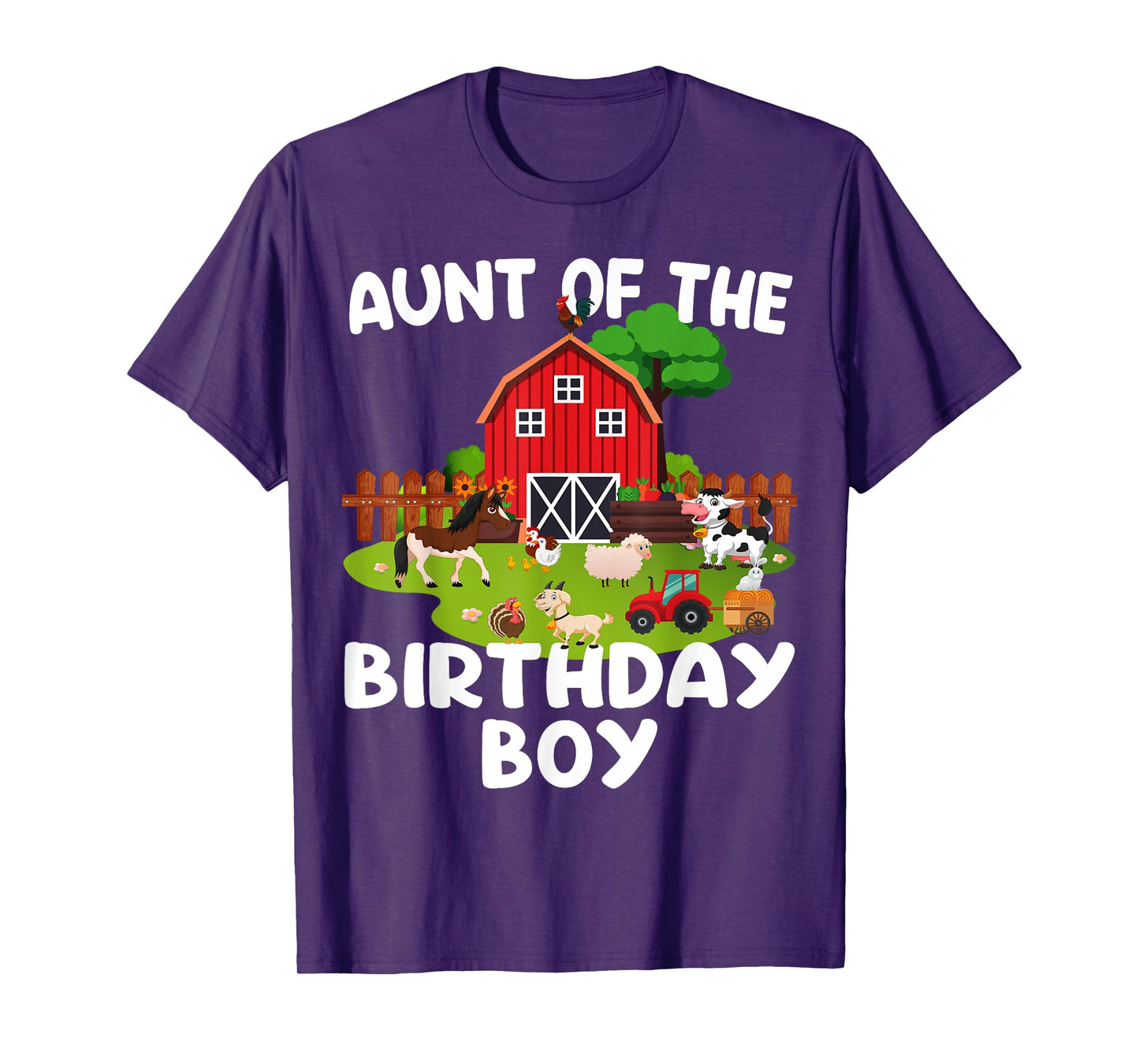 Barnyard Birthday Farm Animals Aunt Birthday Boy T-Shirt