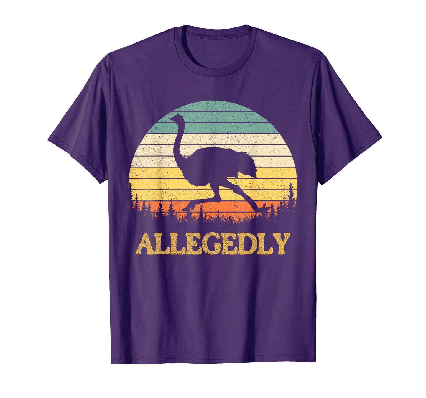 Allegedly Ostrich T-Shirt Retro Flightless Bird Lover Tee T-Shirt