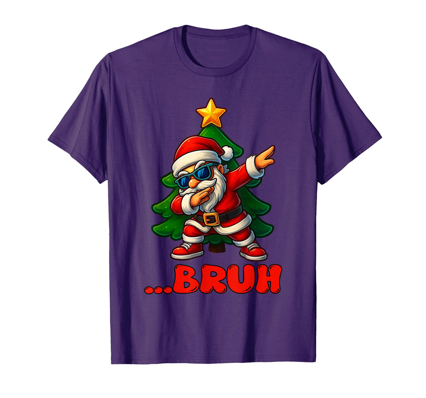 Bruh Dab Santa Claus Funny Kids Boys Mens Christmas T-Shirt