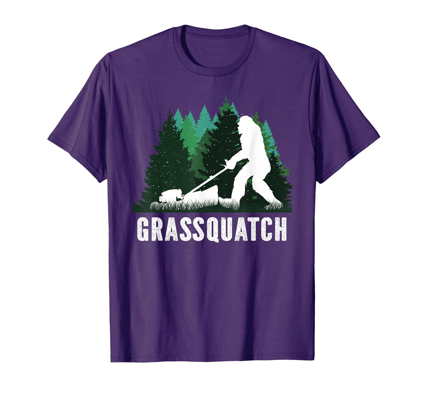 Lawn Mower Mowing Dad Landscaper Bigfoot Yeti Sasquatch T-Shirt