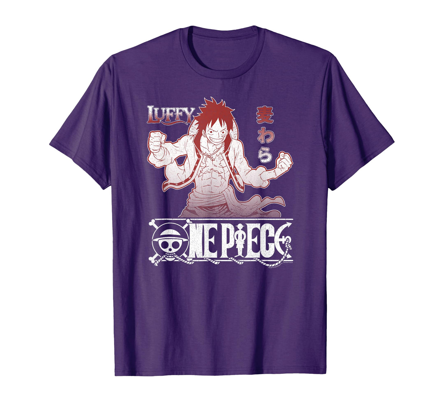 One Piece Anime Straw Hat Monkey D. Luffy with Logo T-Shirt