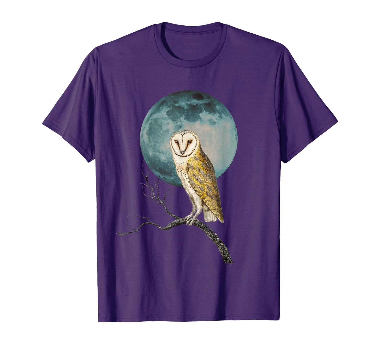 Barn Owl Lover Full Moon Vintage Illustration Birder Graphic T-Shirt