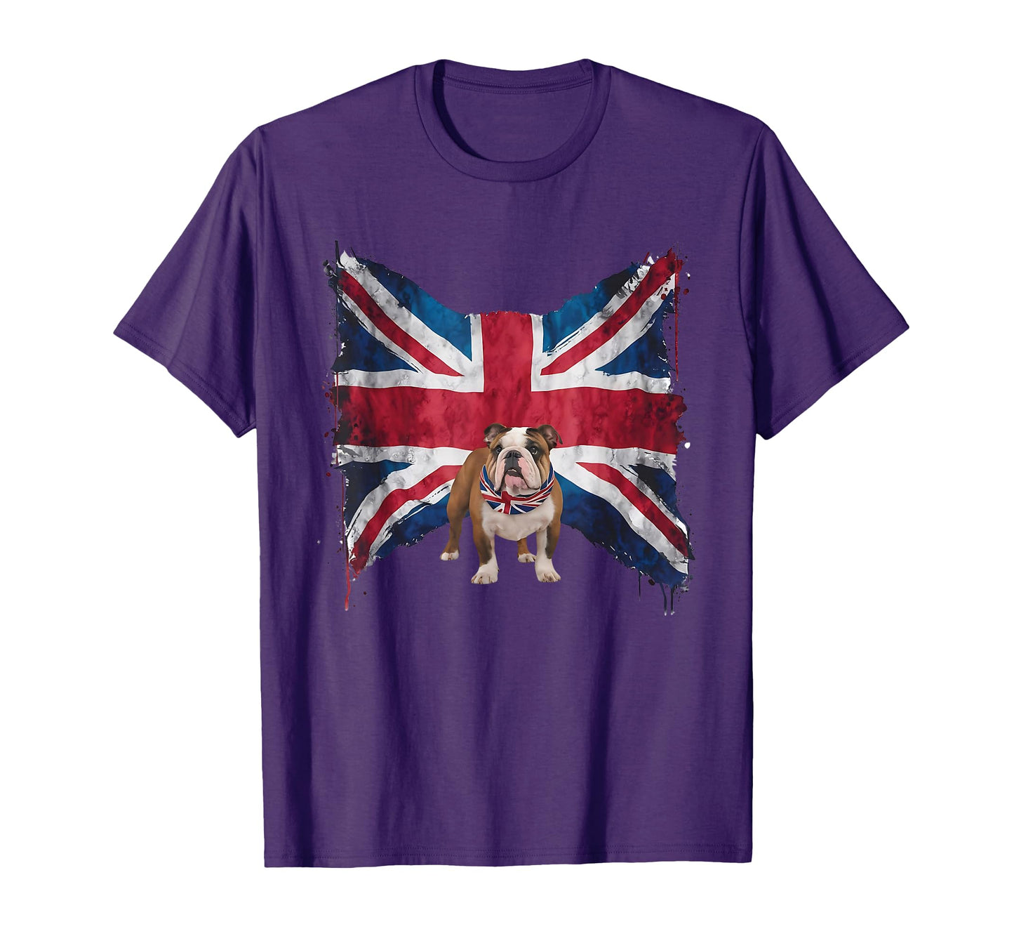 British Bulldog with grunge British Flag for British English T-Shirt
