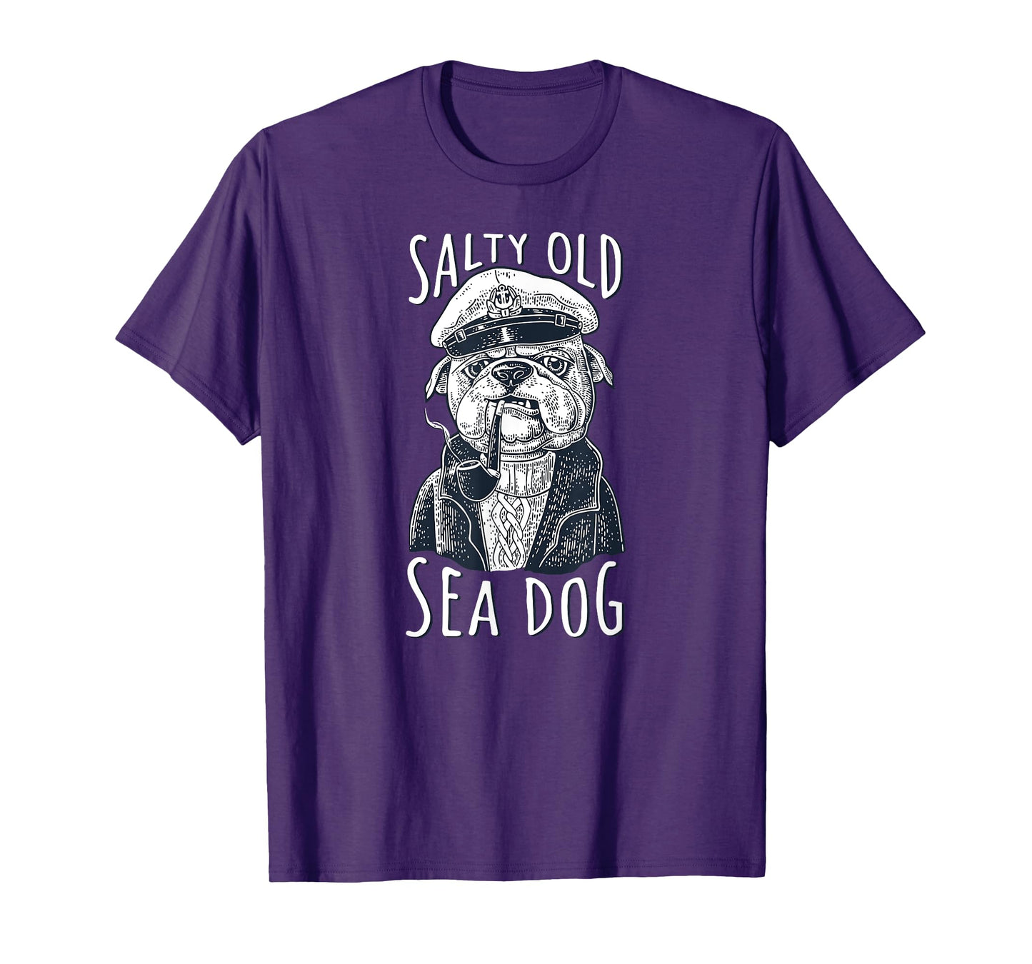Maritime Dog Salty Old Sea Dog Capitain Nautical Men Women Girls Kids T-Shirt
