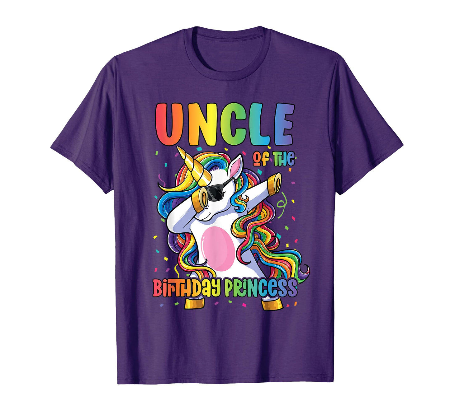 Uncle of the Birthday Princess Dabbing Unicorn Girl T-Shirt