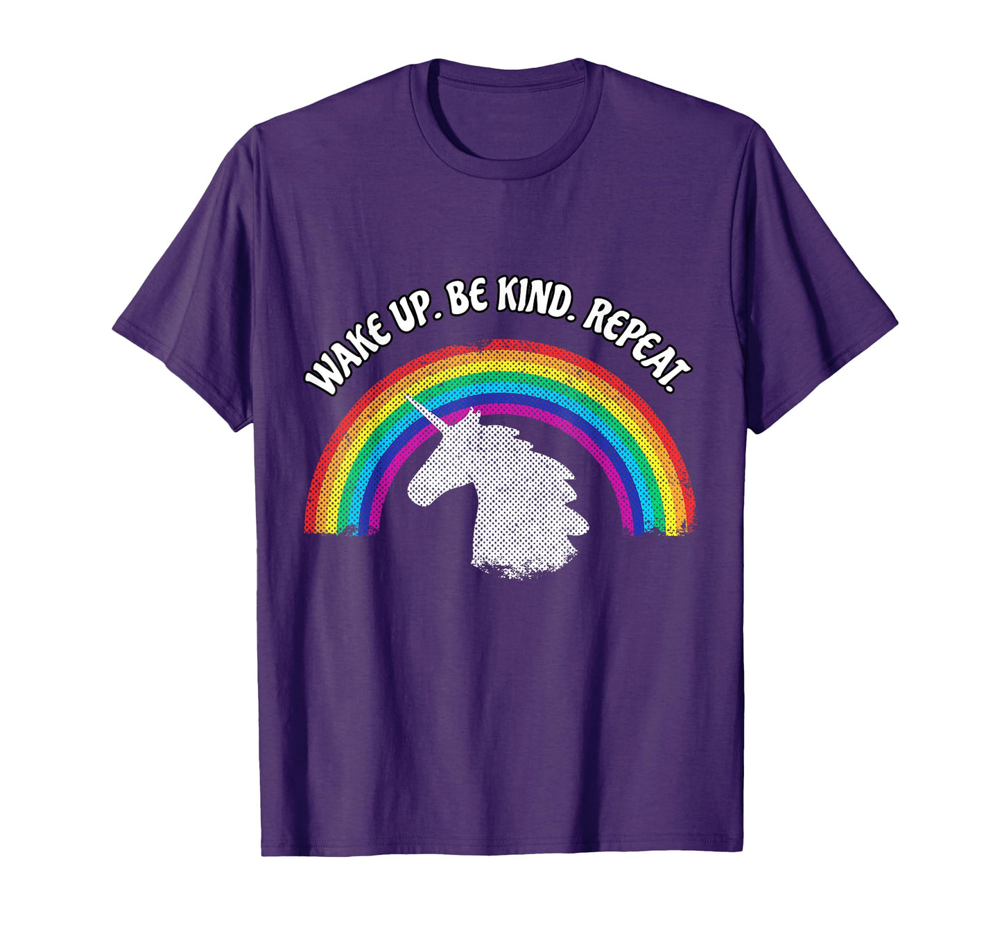 WAKE UP BE KIND REPEAT KINDNESS RAINBOW UNICORN T SHIRT T-Shirt