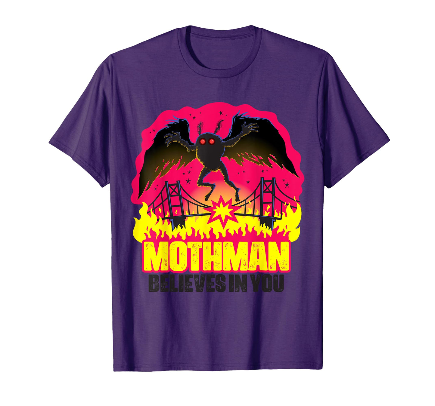 Mothman Believes In You Folklore Creepy Cryptid Creature T-Shirt