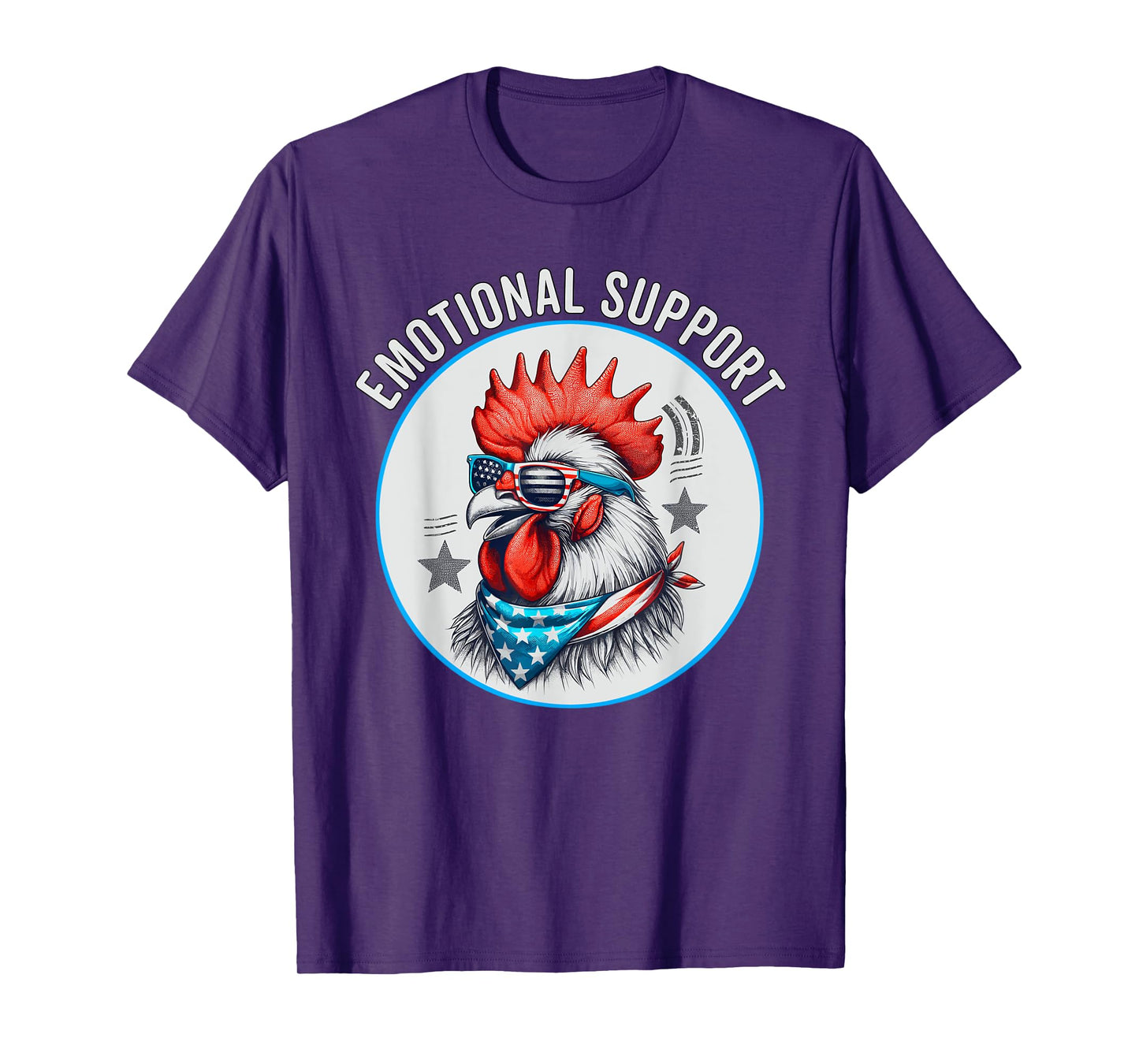 Chicken Emotional Support Cock with American Flag T-Shirt for Women Men