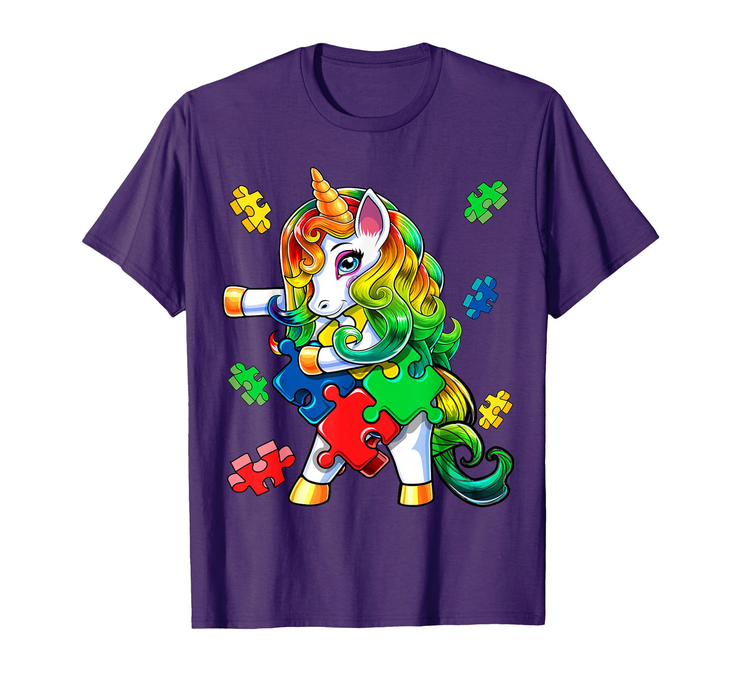 Autism Awareness Flossing Unicorn Puzzle Piece Gift for Kids T-Shirt