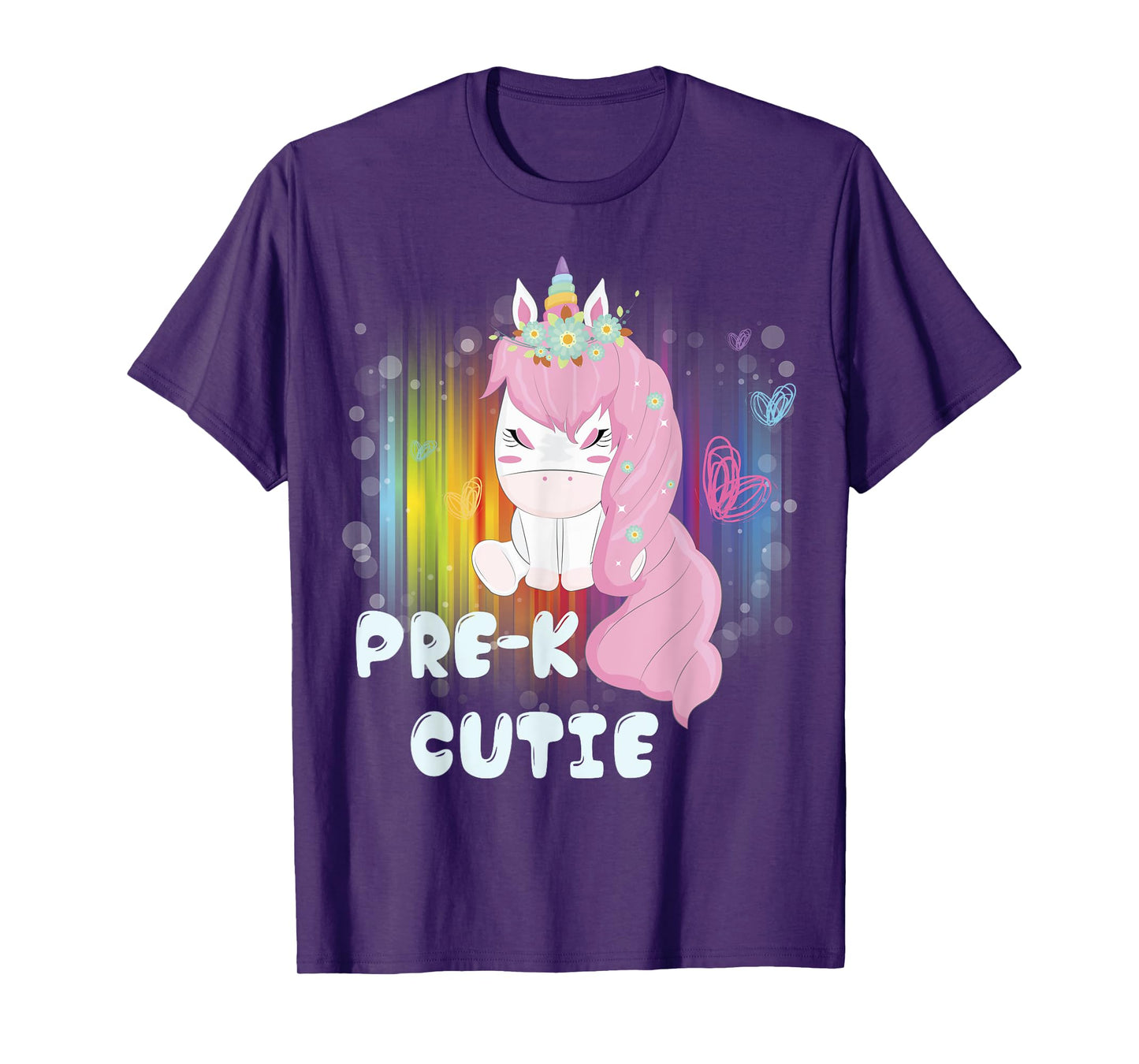 First Day of PreSchool Unicorn Back to School Girls Kids Tee T-Shirt