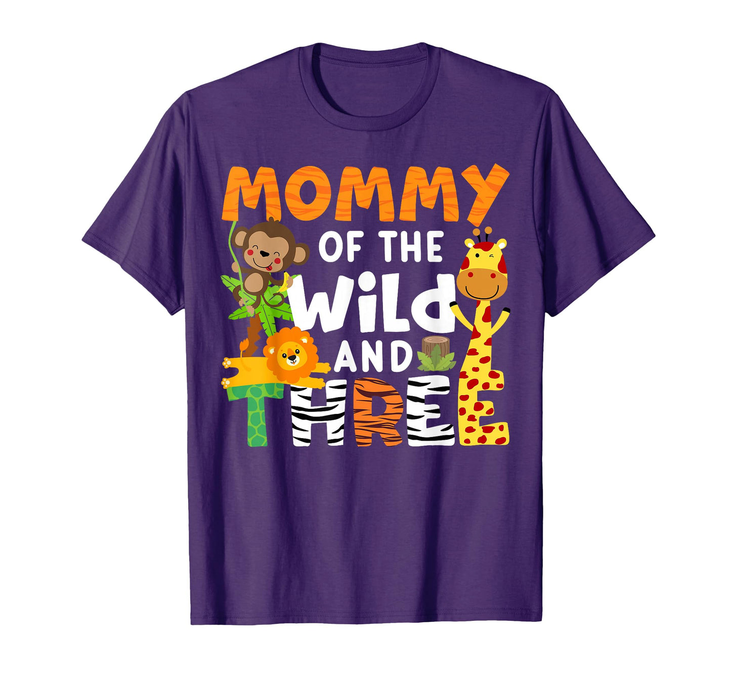 Mommy Of The Wild and Three Zoo Birthday Party Safari Theme T-Shirt