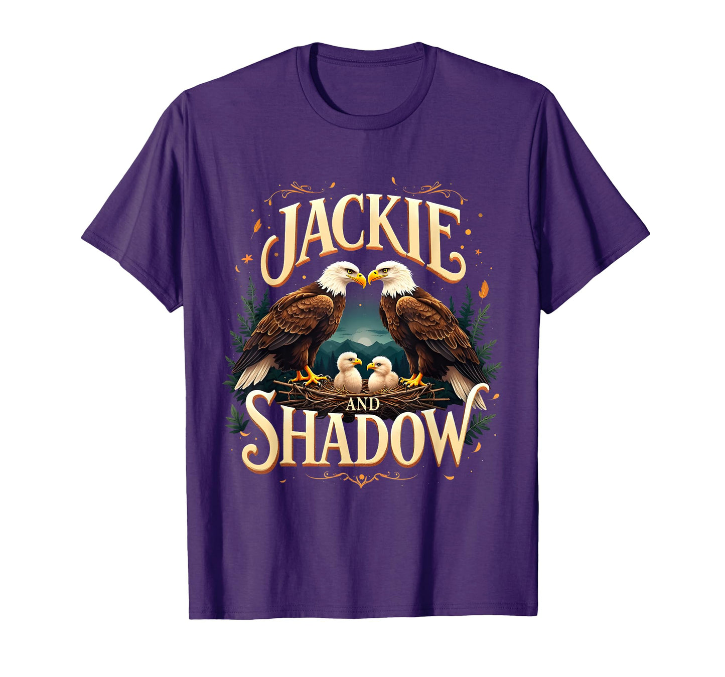 Vintage Jackie and Shadow Bald Eagle Family Graphic Design T-Shirt