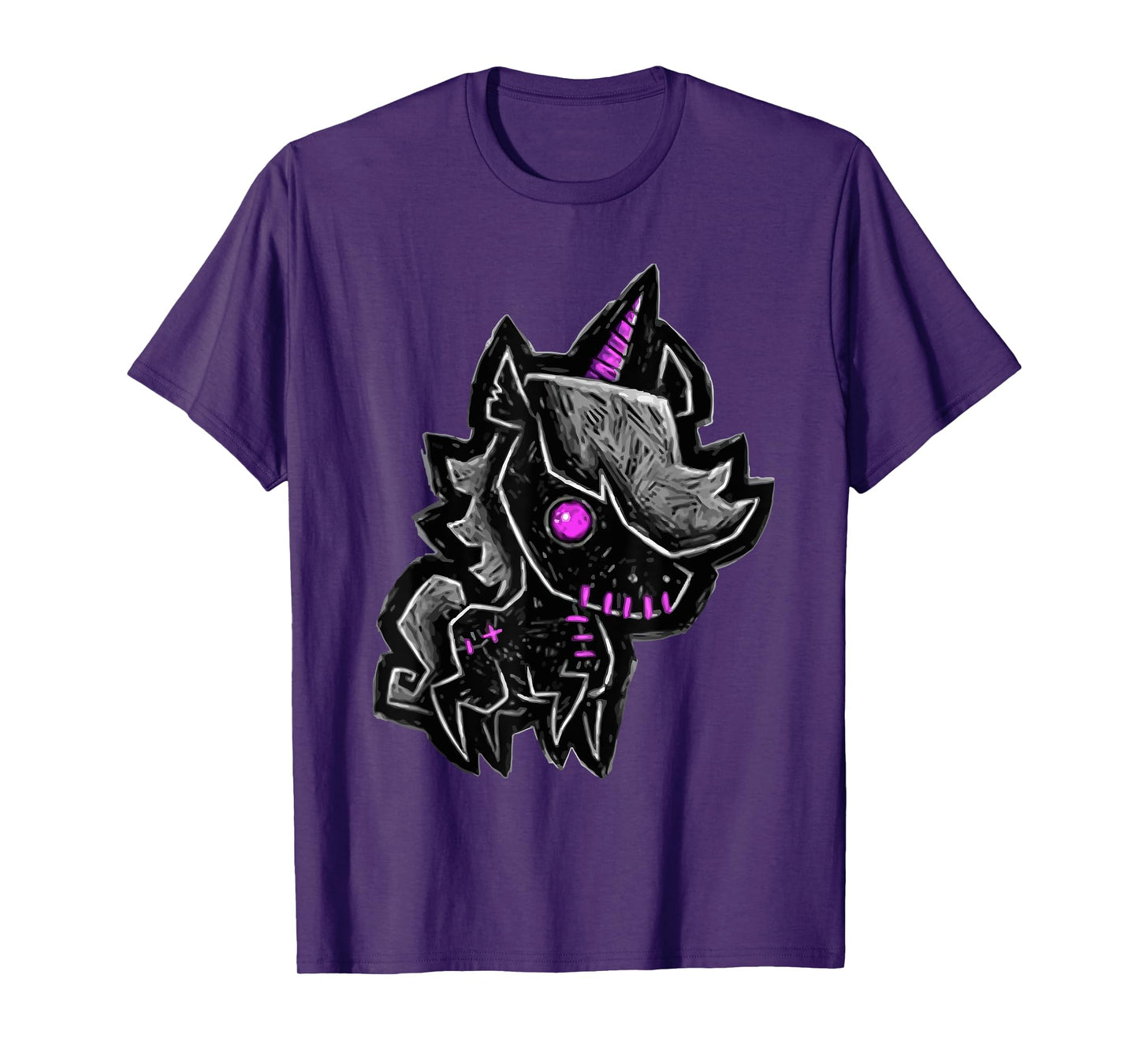 Creepy emo goth teen gothic unicorn graphic T-Shirt