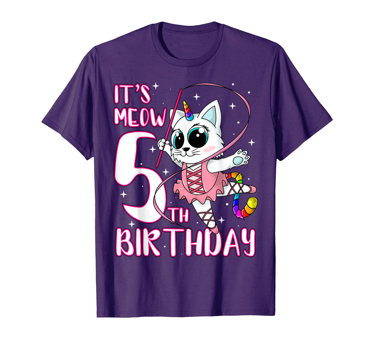 Its Meow 5th Birthday Kittycorn Unicorn Cat Kids Party Gift T-Shirt