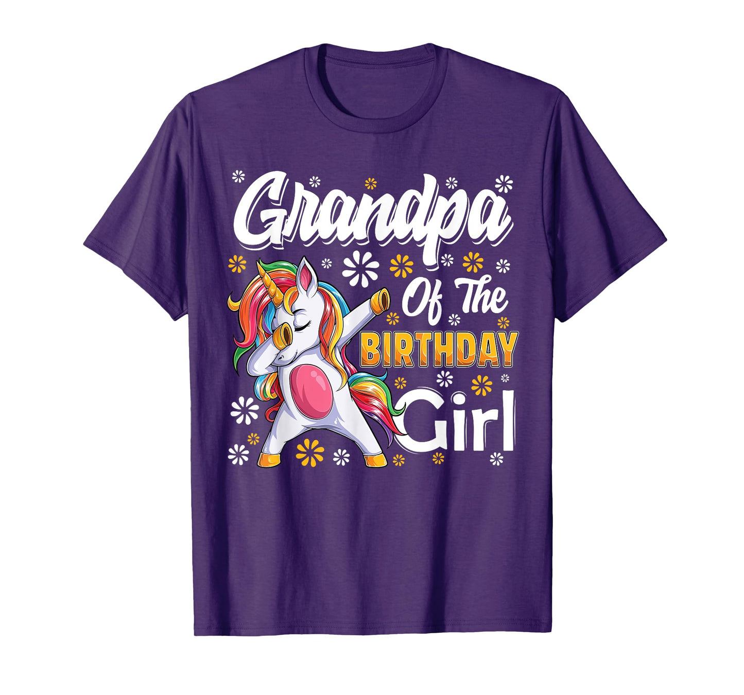 awesome dabbing unicorn birthday Grandpa Family Matching T-Shirt