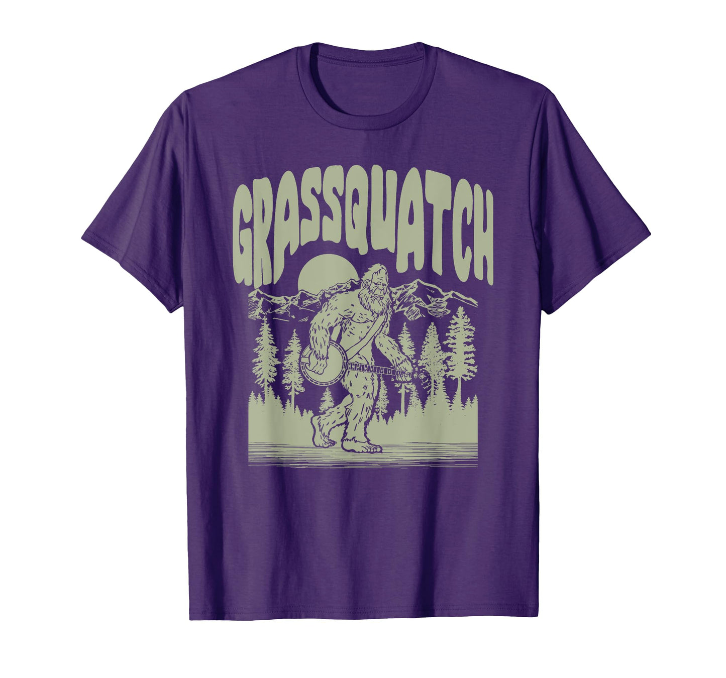 Grassquatch! Funny Bigfoot Banjo Bluegrass Sasquatch Outdoor T-Shirt