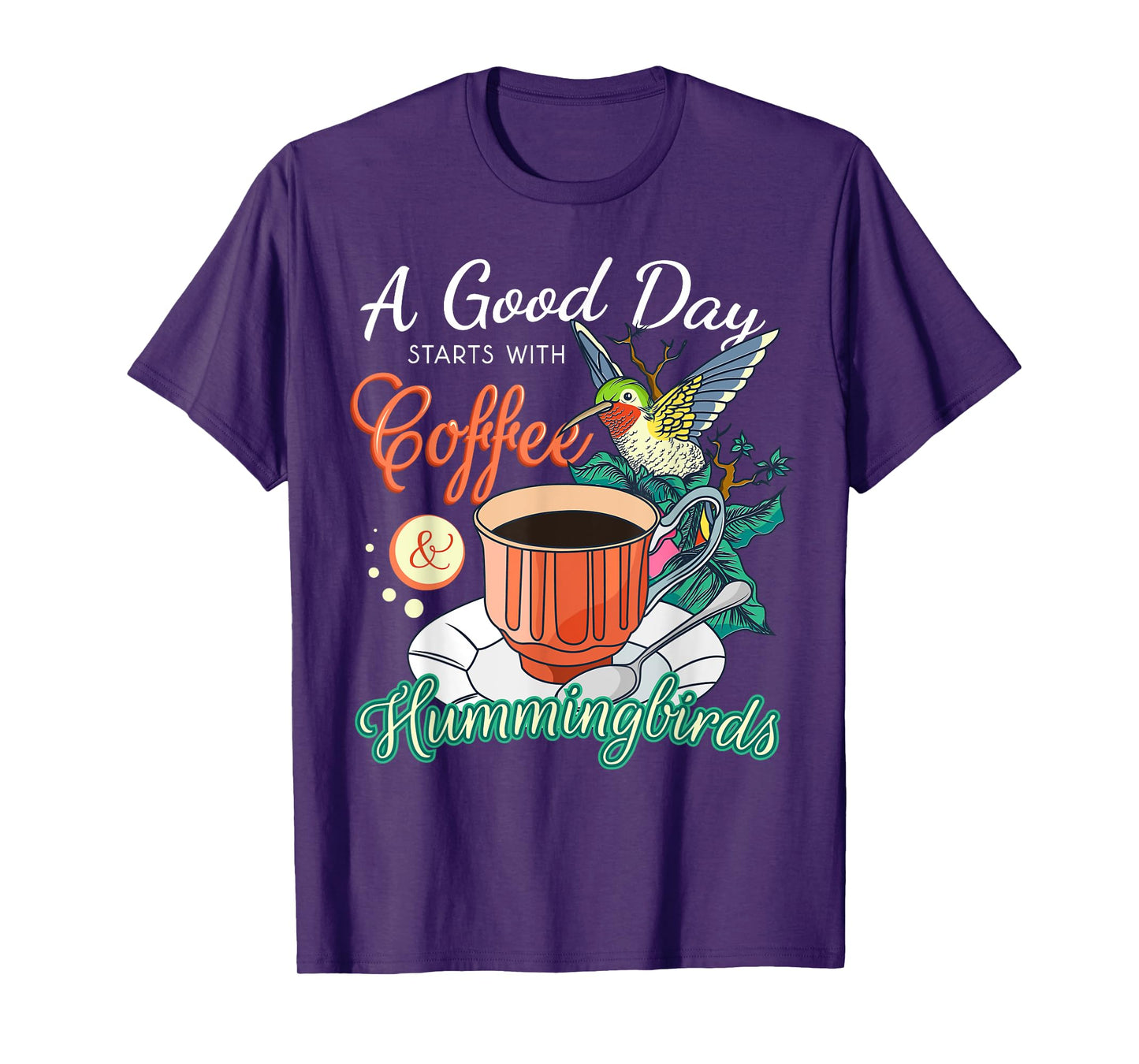 Hummingbirds Coffee Lover Nectar Feeder Animal Birds Gift T-Shirt
