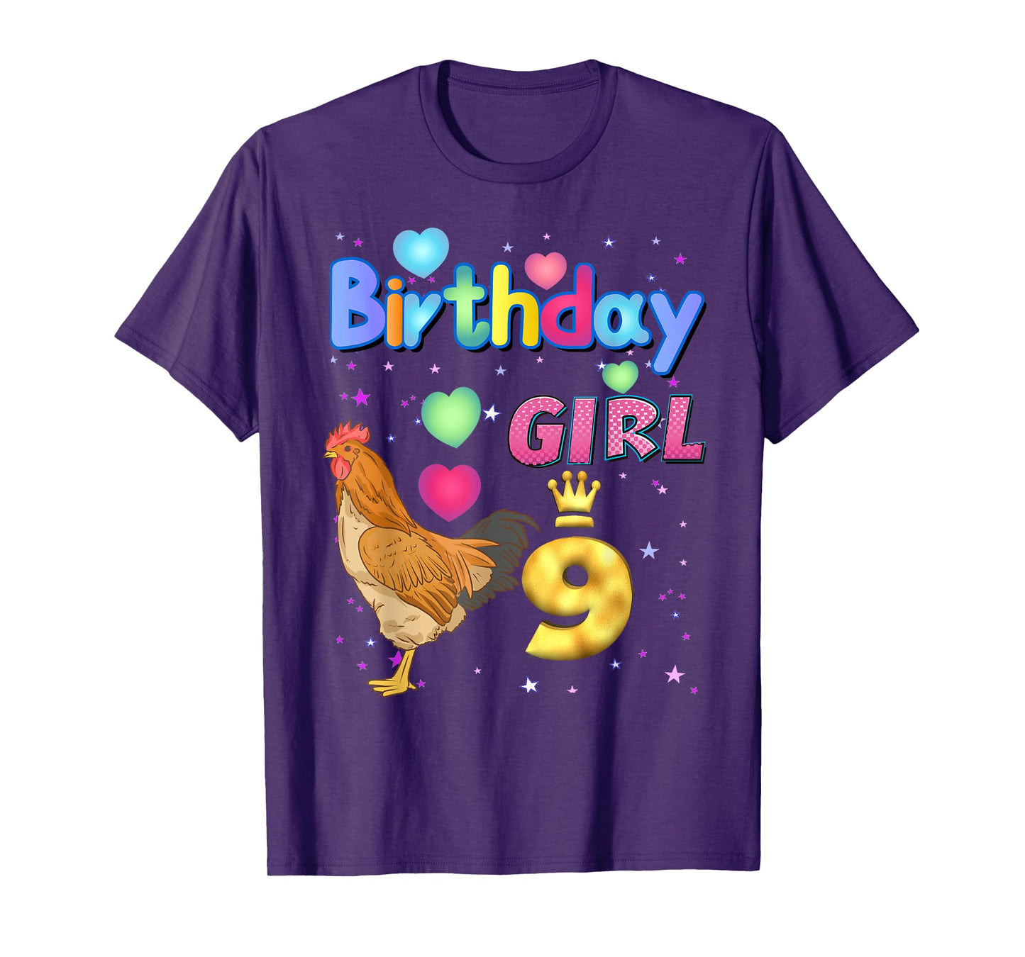 Kids 9Years Old Chicken Its my 9th birthday Girl Chicken T-Shirt