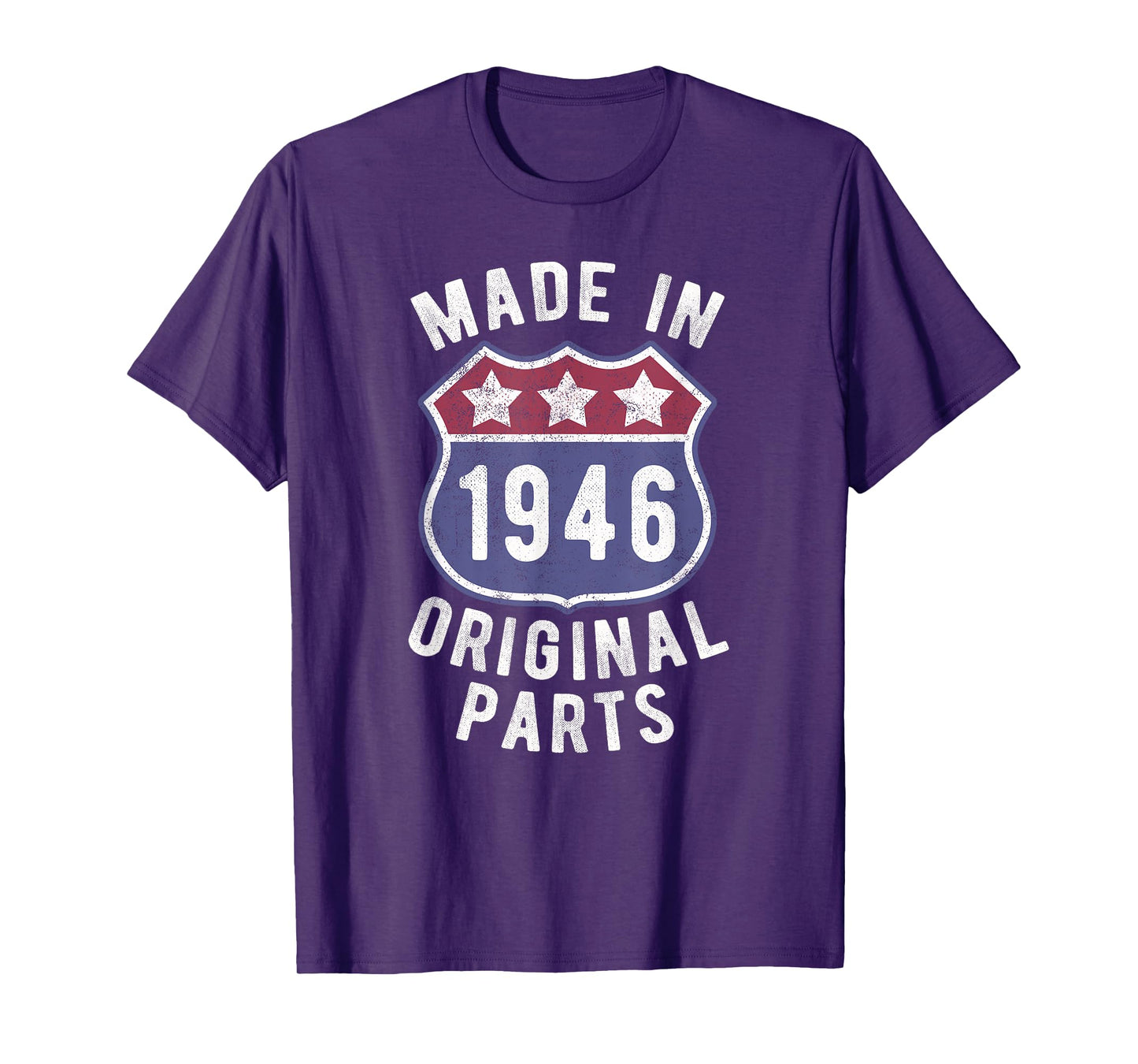 Born In 1946 Vintage Made In 1946 Original Parts Birth Year T-Shirt