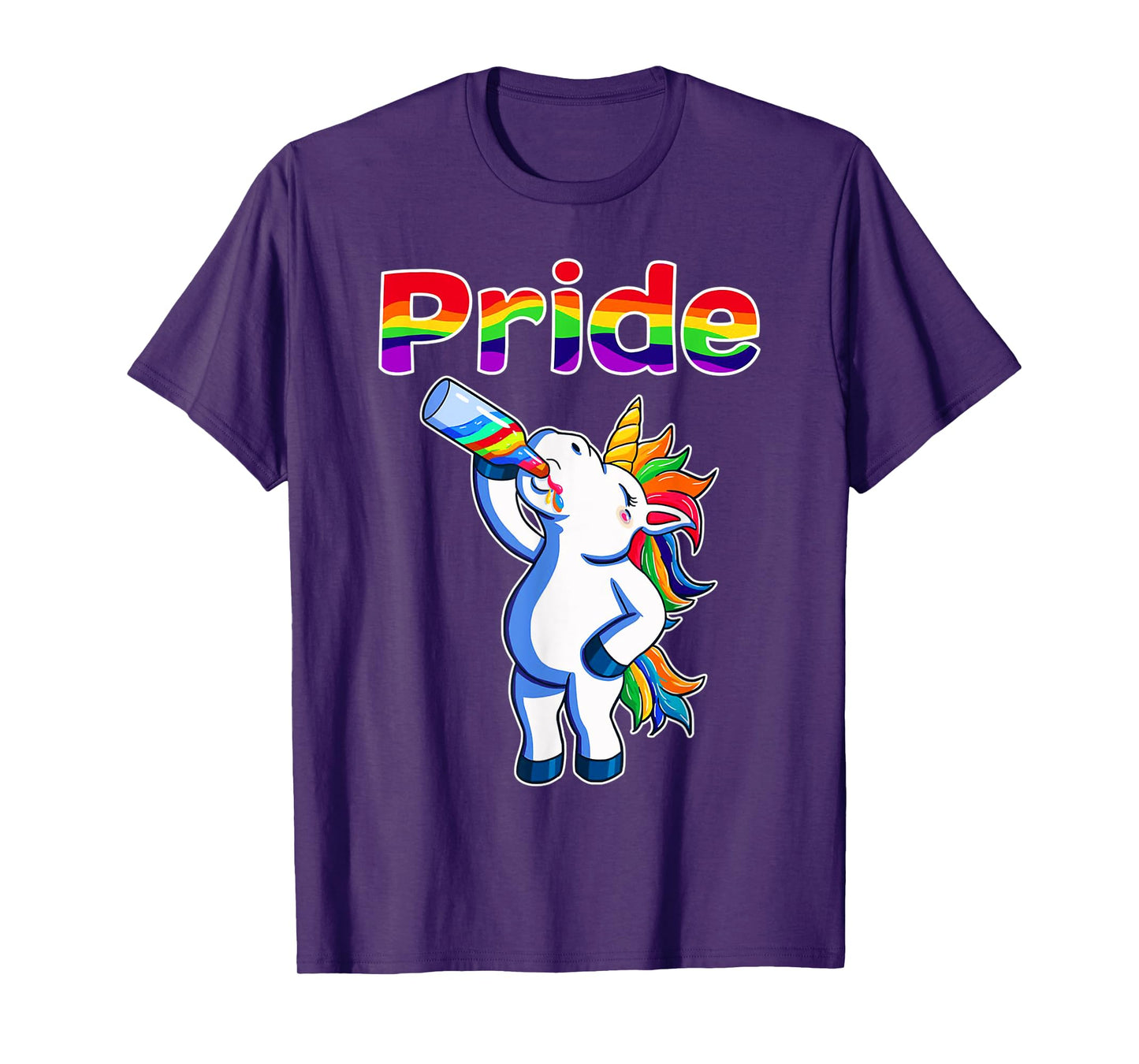 Funny Unicorn Alcohol Drinking Squad LGBTQ Lesbian Gay Pride T-Shirt