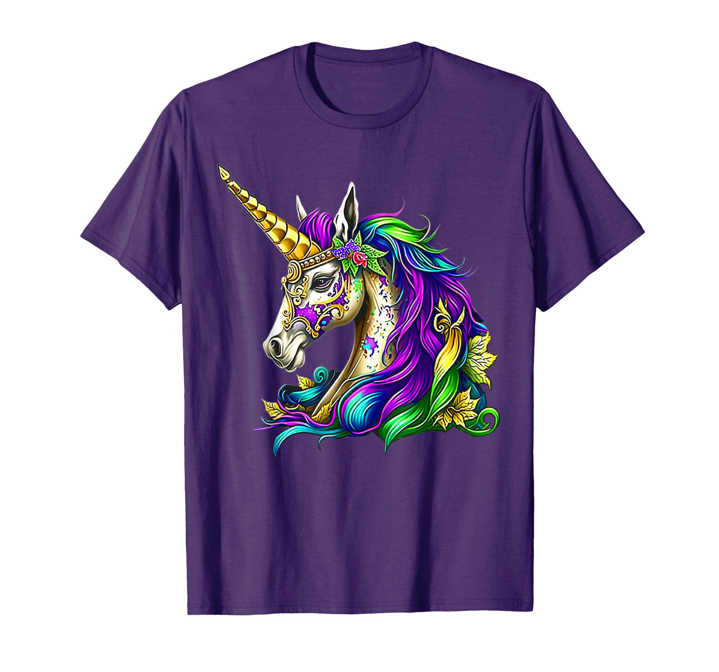 Happy Mardi Gras Unicorn Girls T-Shirt