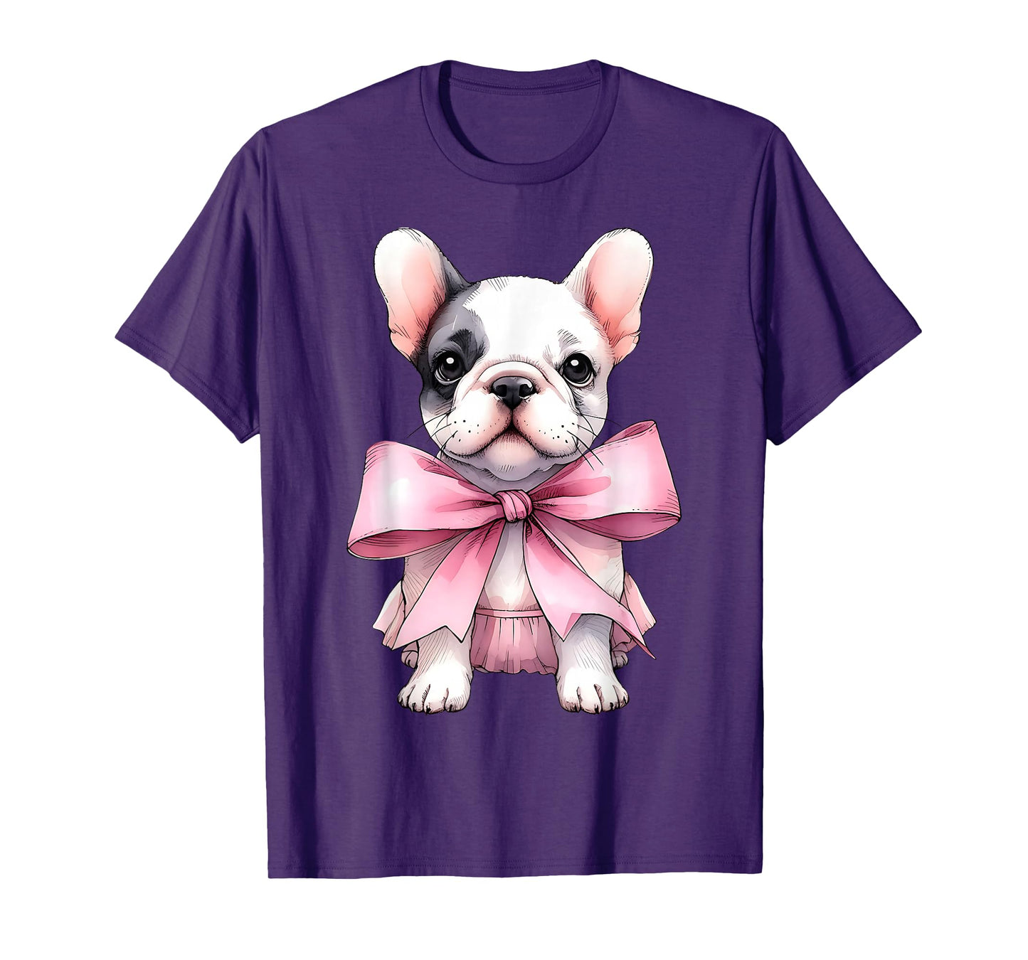 Coquette Bow French Bulldog Dog Frenchie Mom Pink Ribbon Mom T-Shirt