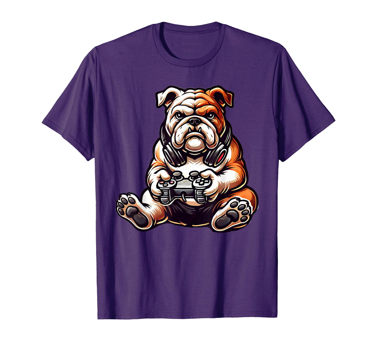 English Bulldog Dog Funny Video Games Gamer T-Shirt